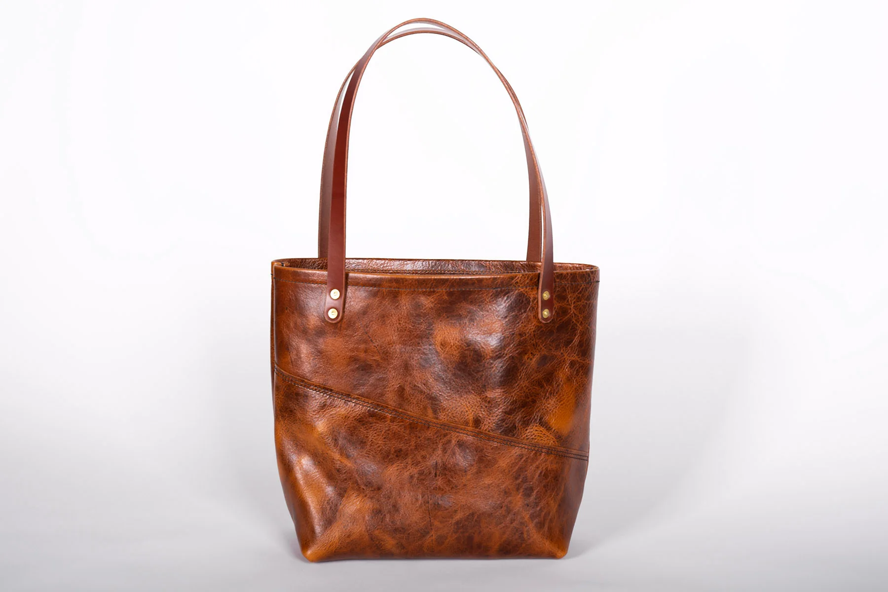 brown leather tote bag